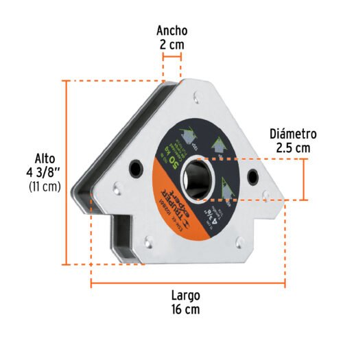 102861 - Escuadra magnética p/soldar, 4-3/8", capacidad 50 kg, EXPERT