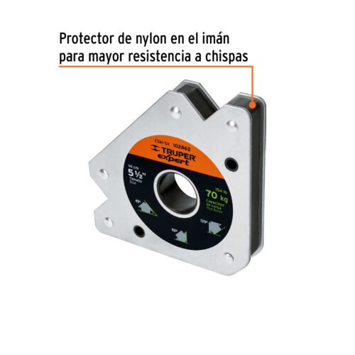 102862 - Escuadra magnética p/soldar, 5-1/2", capacidad 70 kg, EXPERT