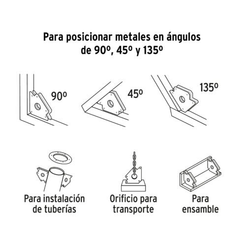 102862 - Escuadra magnética p/soldar, 5-1/2", capacidad 70 kg, EXPERT
