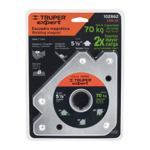 102862 - Escuadra magnética p/soldar, 5-1/2", capacidad 70 kg, EXPERT