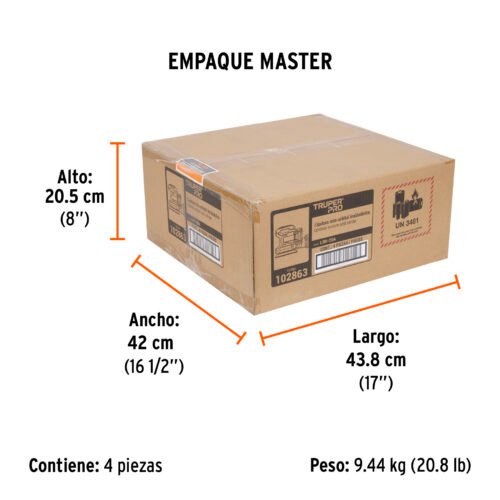 102863 - Lijadora roto-orbital 5", 20V, 1 batería 2Ah, TRUPER PRO