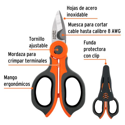 102864.1 102864 - Tijera 6" de acero inoxidable para electricista, EXPERT