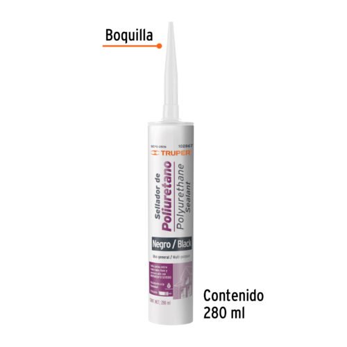 102867 - Sellador de poliuretano de 280 ml, negro, Truper