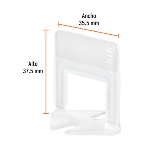 102877 - Bolsa con 100 anclas de 3 mm, para nivelación de azulejos