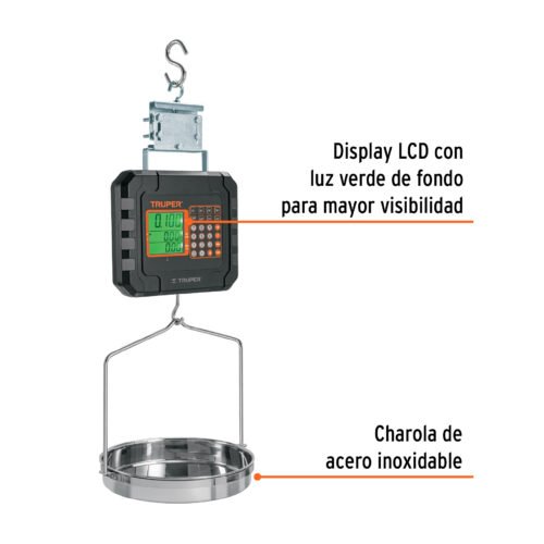 102898.1 102898 - Báscula electrónica colgante, recargable, c/charola, 40 kg