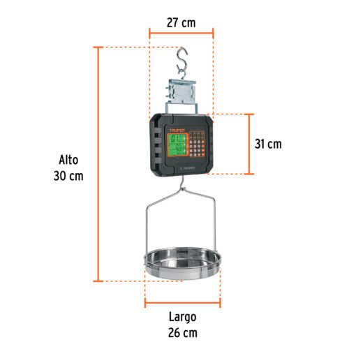 102898.2 102898 - Báscula electrónica colgante, recargable, c/charola, 40 kg