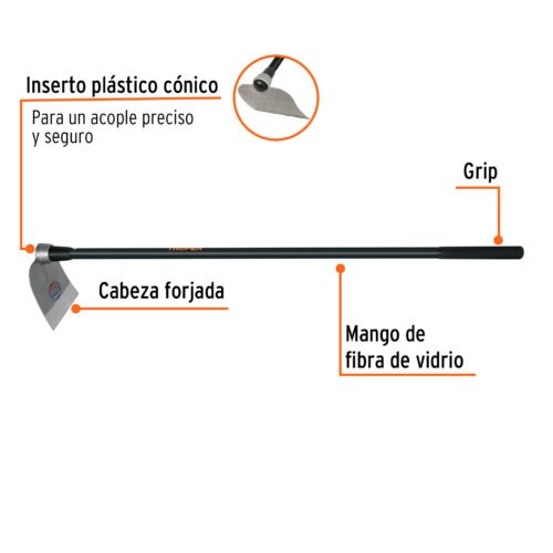 102910 - Azadón Centroamericano 2.5 lb, mango de fibra 54", TRUPER