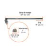 102910 - Azadón Centroamericano 2.5 lb, mango de fibra 54", TRUPER