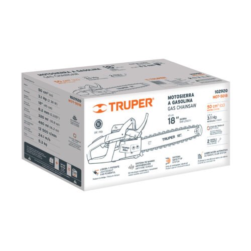 102920 - Motosierra 50 cc a gasolina con barra de 18", Truper