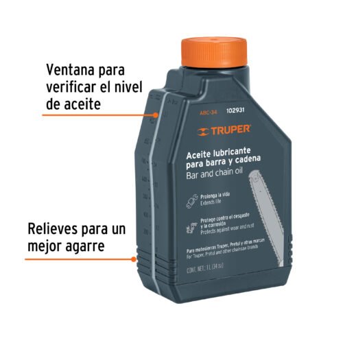 102931 - Aceite lubricante para barra y cadena de motosierra, Truper