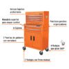 102938 - Gabinete metálico móvil, 6 cajones, 2 compartimentos, Truper
