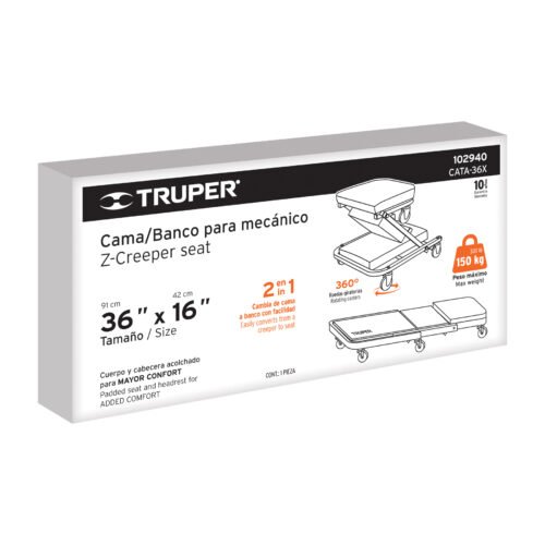 102940 - Cama / banco de 36" para mecánico, Truper