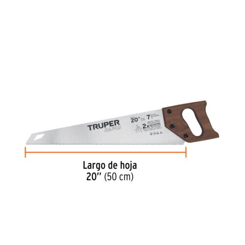 102951 - Serrucho Rapid 20", 7 DPP, mango de madera, Truper