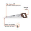 102951 - Serrucho Rapid 20", 7 DPP, mango de madera, Truper