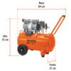 102959 - Compresor de aire, silencioso libre de aceite, 50 L, 2 HP