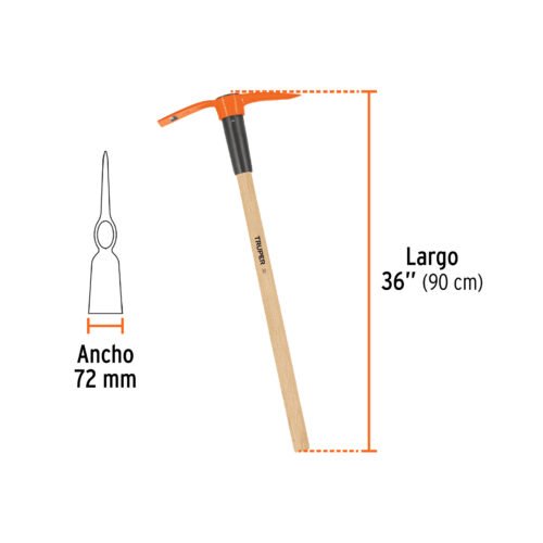 102965 - Talacho-pico 2.5 lb, mango de madera 36", Truper