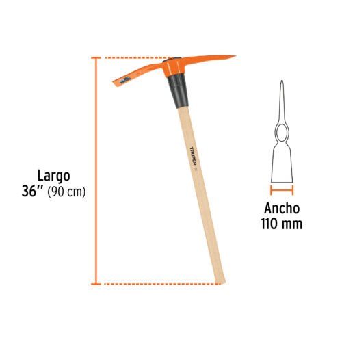 102966 - Talacho-pico 5 lb, mango de madera 36", Truper
