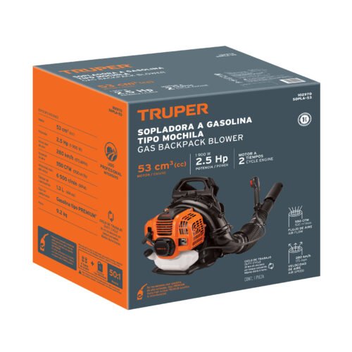 102970.3 102970 - Sopladora con motor de 53cc a gasolina, tipo mochila, Truper