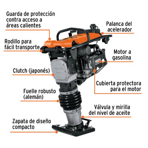 102971.1 102971 - Bailarina compactadora 5.5 HP, motor Honda GX160, Truper