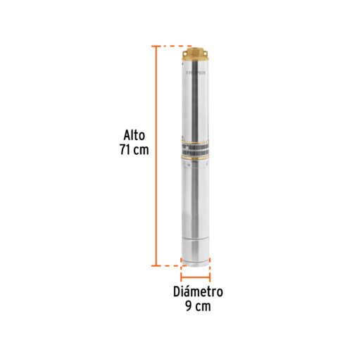 102975 - Bomba sumergible tipo bala, 1HP, uso agrícola, 220V, TRUPER