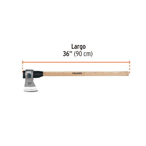 102982 - Hacha media labor 3 lb, mango de madera 36", TRUPER