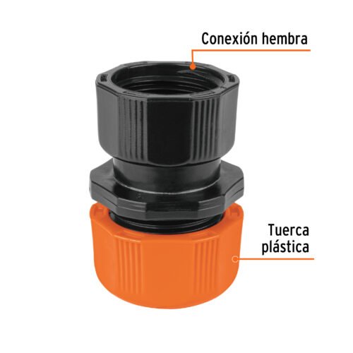 102989 - Conector 1/2" hembra de ABS con tuerca de ajuste manual