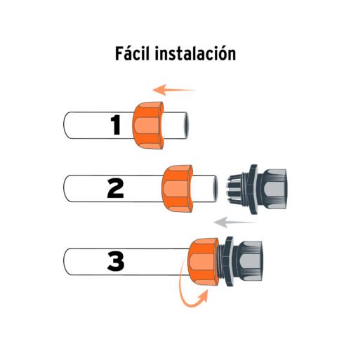 102989 - Conector 1/2" hembra de ABS con tuerca de ajuste manual