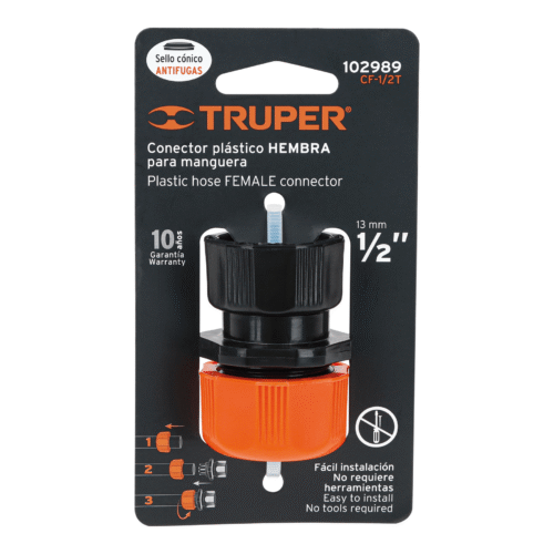 102989 - Conector 1/2" hembra de ABS con tuerca de ajuste manual