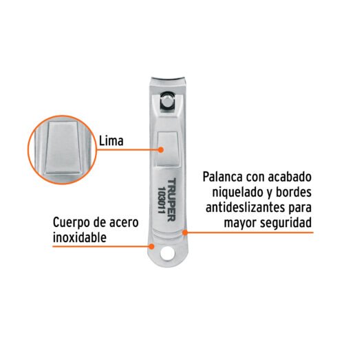 103011 103011 - Cortaúñas 2 1/2" acero inoxidable,TRUPER