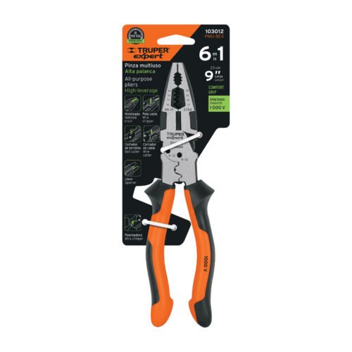 103012 - Pinza multiuso 8" electricista, comfort grip, Truper Expert