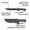 103015 - Machete doble filo 10", cacha inyectada, con funda, TRUPER