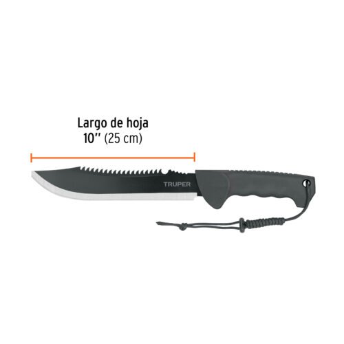 103015 - Machete doble filo 10", cacha inyectada, con funda, TRUPER