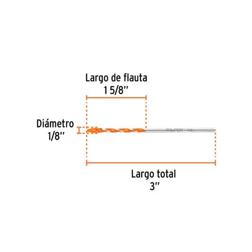 103017 - Broca multimaterial 1/8 x 3", Truper