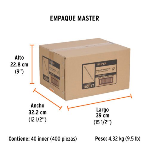 103017 - Broca multimaterial 1/8 x 3", Truper