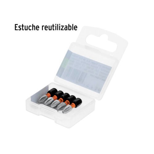 103022.4 103022 - Estuche con 5 puntas de cruz PH2 de impacto largo 1"