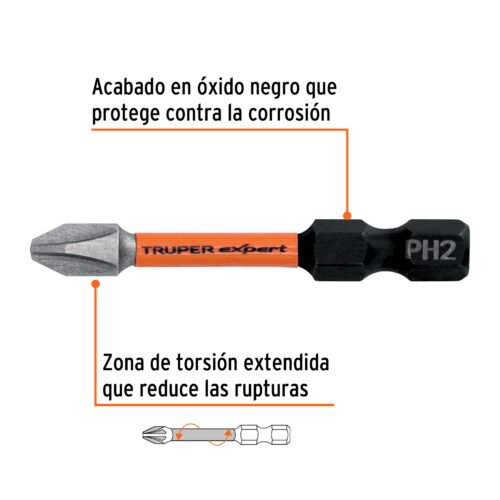 103024.2 103024 - Estuche con 15 puntas de cruz PH2 de impacto largo 2"