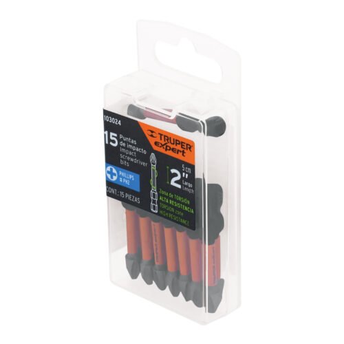 103024.5 103024 - Estuche con 15 puntas de cruz PH2 de impacto largo 2"