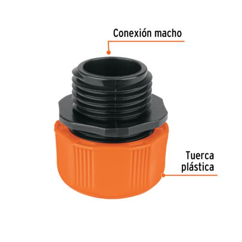 103060 - Conector 1/2" macho de ABS con tuerca de ajuste manual