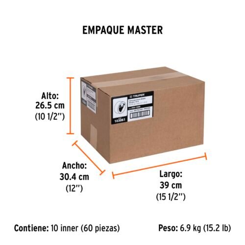 103061 - Cinta negra para ducto 10m x 48mm, espesor 0.19mm, Truper