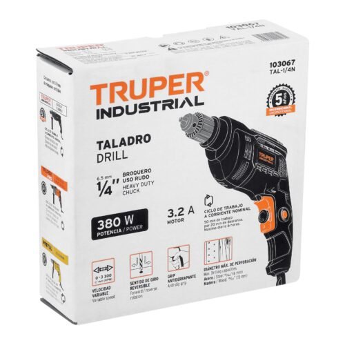 103067 - Taladro 1/4", 380W, TRUPER INDUSTRIAL