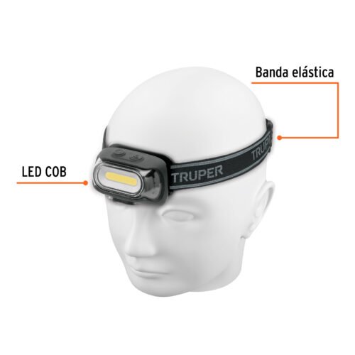 103086 - Linterna de minero LED 460 lm con sensor, recargable, TRUPER