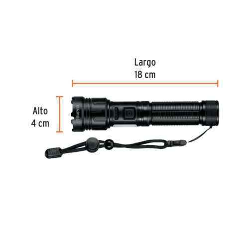103088 - Linterna LED recargable c/luz de emergencia, 410 lm, Truper