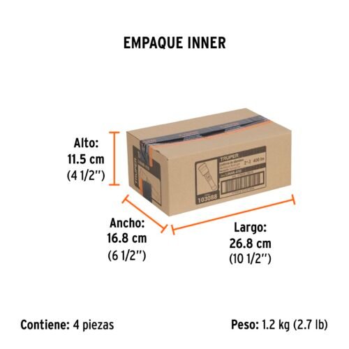 103088 - Linterna LED recargable c/luz de emergencia, 410 lm, Truper
