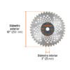 103091 - Disco sierra 10" para desbrozadoras, 40 dientes, TRUPER