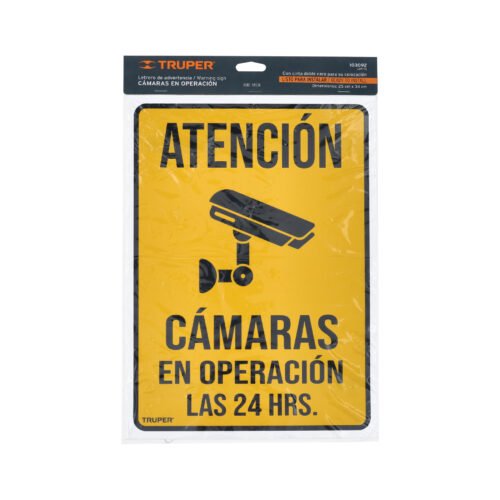 103092 - Letrero de señalización "CÁMARAS EN OPERACIÓN", 25 x 34 cm