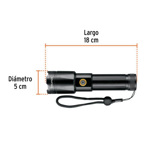 103100.2 103100 - Linterna LED recargable, de aluminio, 1,200 lm, TRUPER