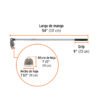 103105 - Azadón Lane No. 1 de 1.8 lb, mango de acero 54", TRUPER