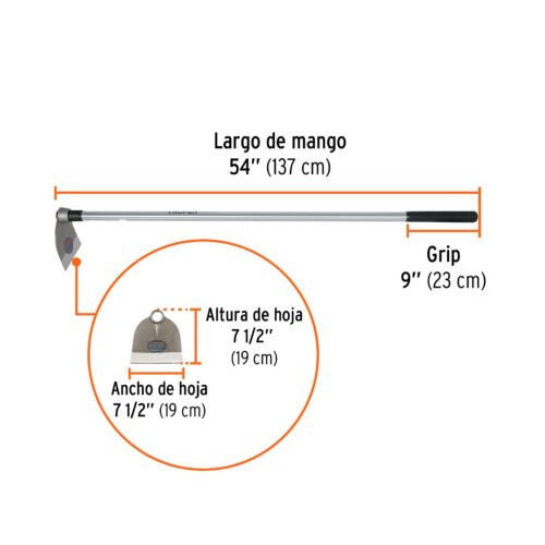 103105 - Azadón Lane No. 1 de 1.8 lb, mango de acero 54", TRUPER