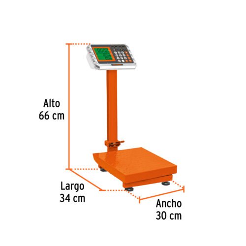 103112.2 103112 - Báscula electrónica de plataforma p/mostrador, 80 kg, Truper