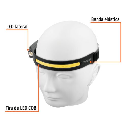 103117 - Linterna de minero LED 350 lm con sensor, recargable, TRUPER